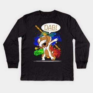 Dab Dog Dabbing Kids Long Sleeve T-Shirt